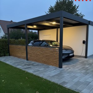 Carport und Terrassen&uuml;berdachung im einheitlichen Design